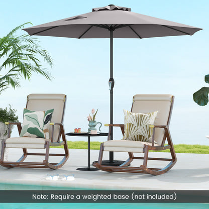 Outdoor Heavy Duty Market Umbrella with Crank Handle and 8 Sturdy Ribs-Beige