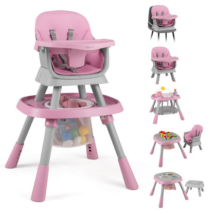 16-in-1 Baby High Chair with Activity Center and Booster Seat for Babies and Toddlers-Grey