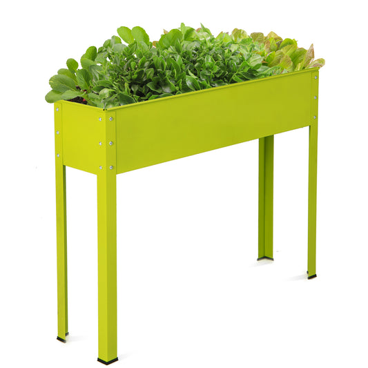 Metal Raised Garden Bed with Legs and Drainage Hole-40 x 11 x 31.5 inches