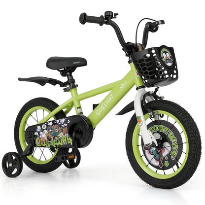 12 Inch Kids Bike Adjustable with Detachable Training Wheels for 3-4 Years Old-12 inches