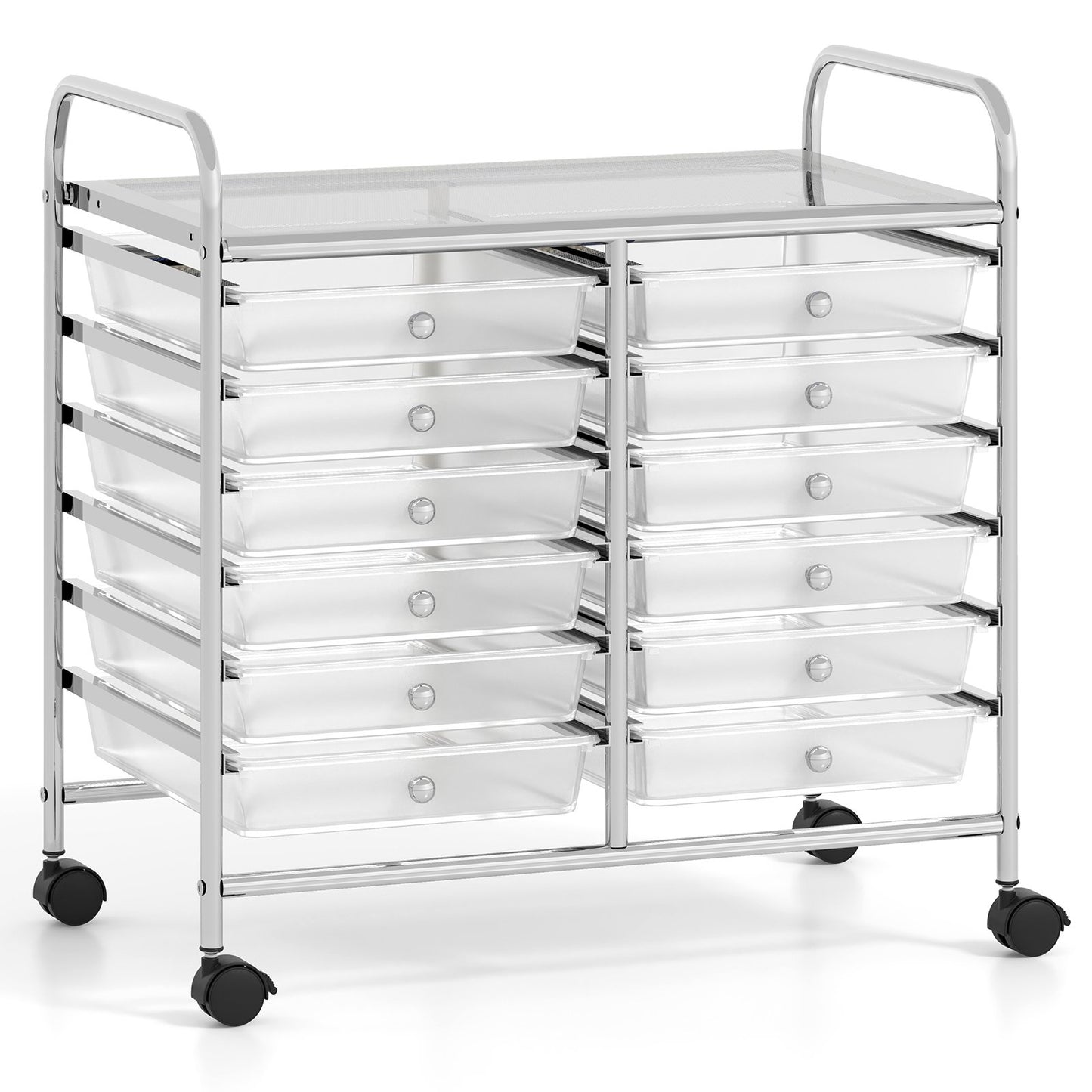12 Drawers Rolling Storage Cart for Home and Office-Black