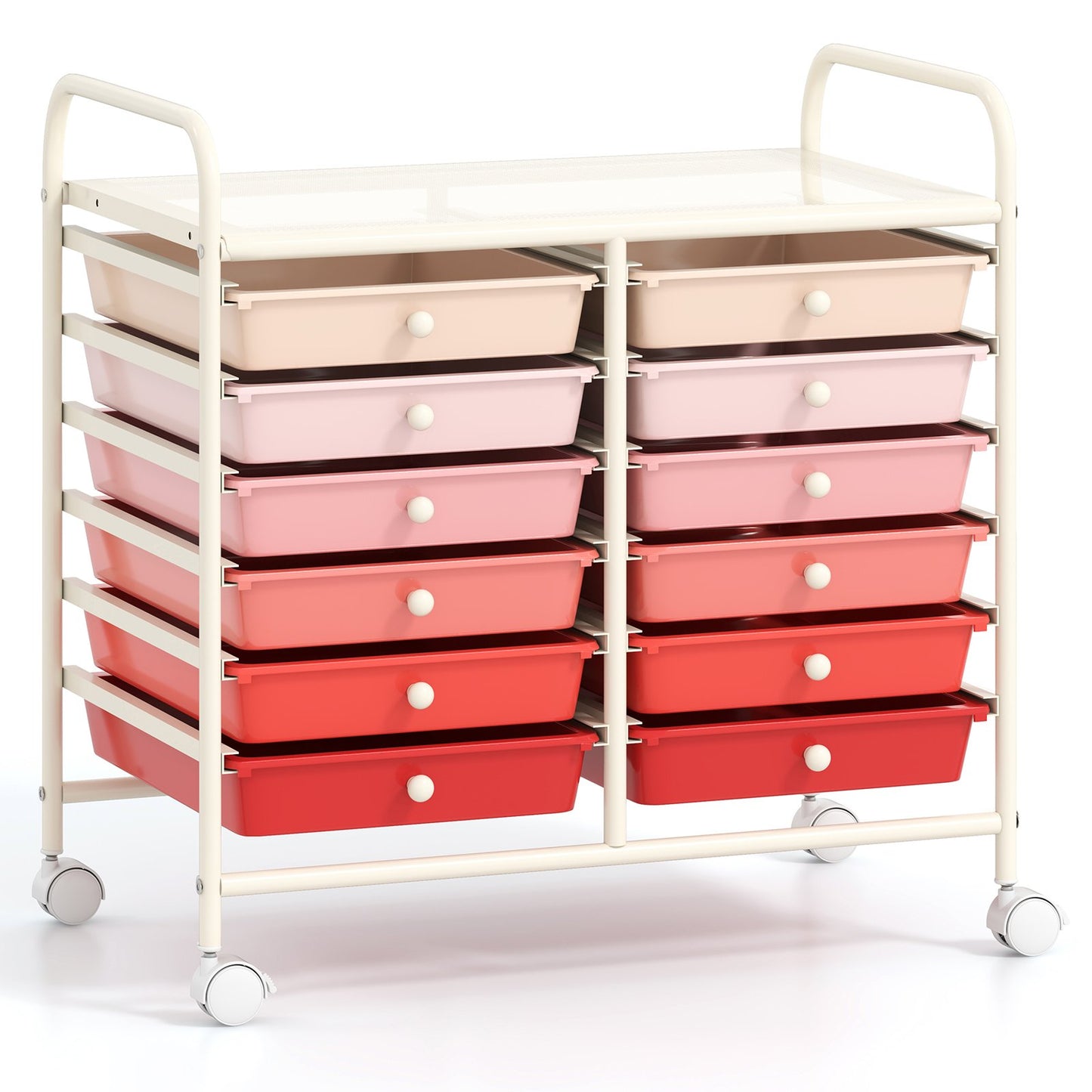 12 Drawers Rolling Storage Cart for Home and Office-Black