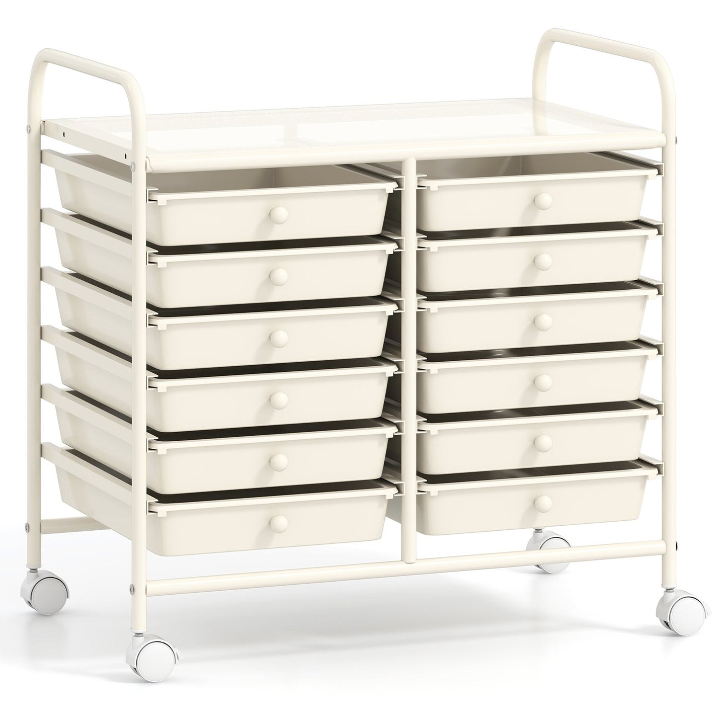 12 Drawers Rolling Storage Cart for Home and Office-Black