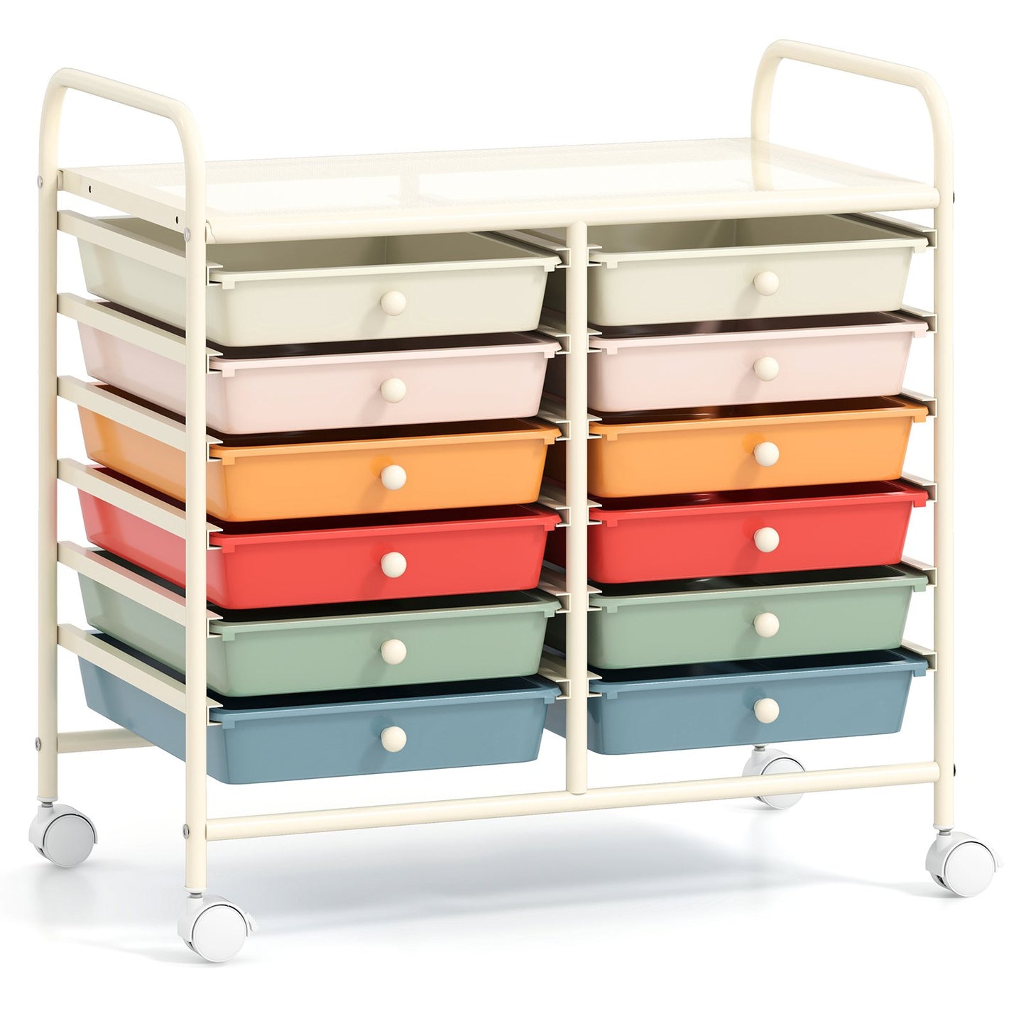 12 Drawers Rolling Storage Cart for Home and Office-Black