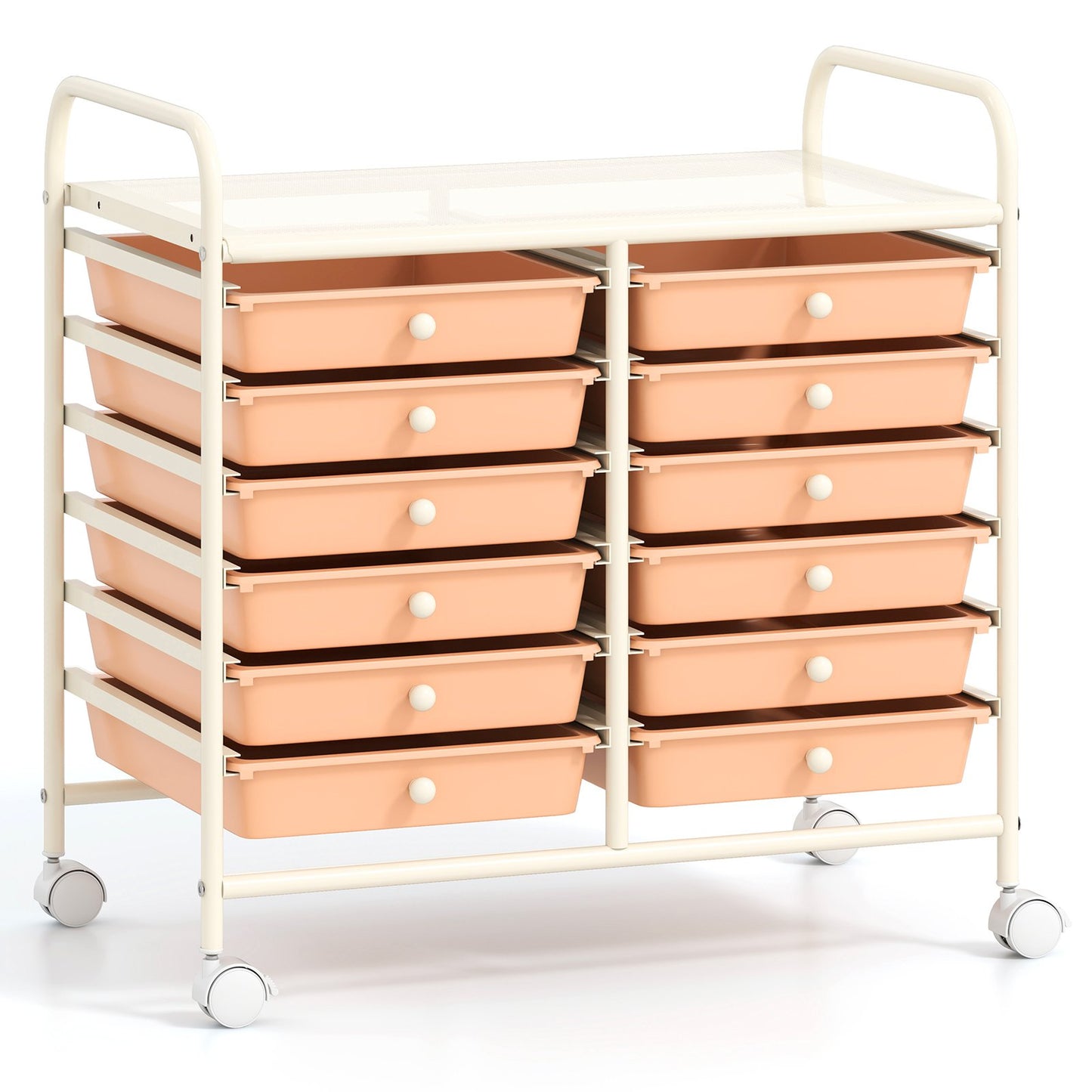 12 Drawers Rolling Storage Cart for Home and Office-Black