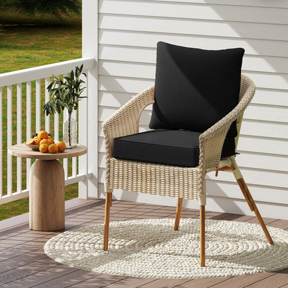 Deep Seat Chair Cushion Pads Set with Rope Belts for Indoor and Outdoor-Beige