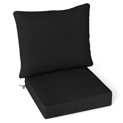 Deep Seat Chair Cushion Pads Set with Rope Belts for Indoor and Outdoor-Beige