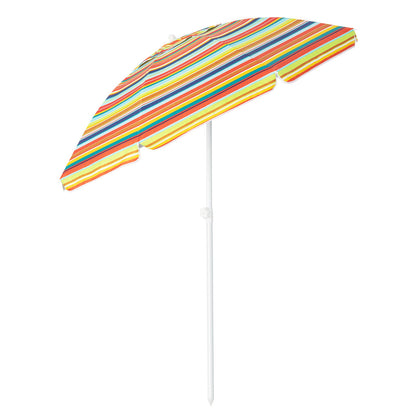 6.5 Feet Patio Beach Umbrella with Waterproof Polyester Fabric-Blue