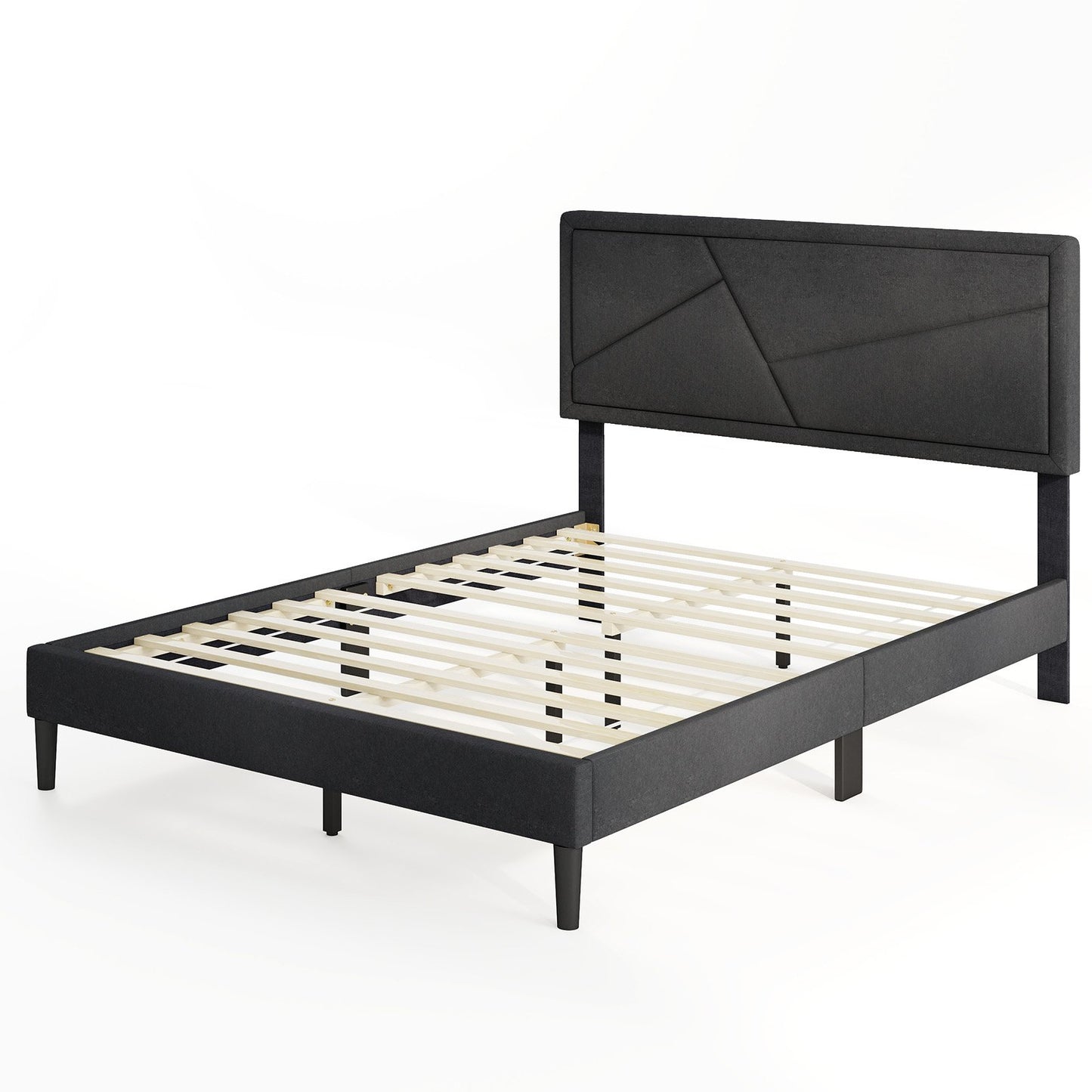 Twin/Full/Queen Size Upholstered Platform Bed Frame with High Headboard-Twin