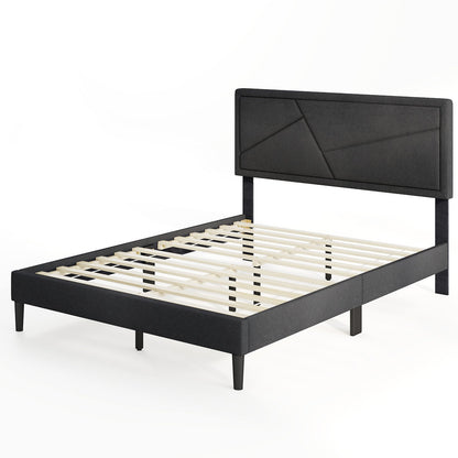 Twin/Full/Queen Size Upholstered Platform Bed Frame with High Headboard-Twin