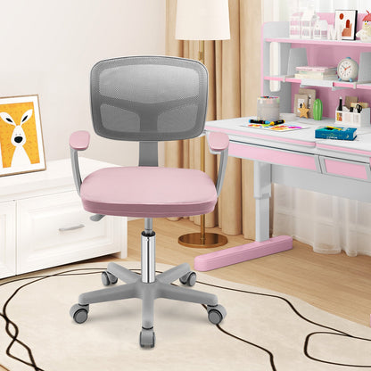 Adjustable Desk Chair with Auto Brake Casters for Kids-Blue