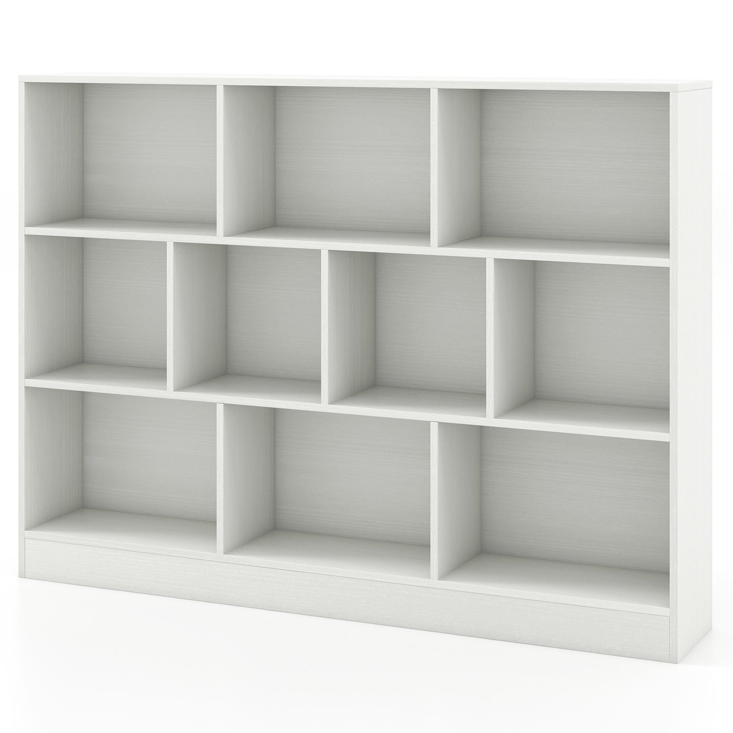 41 inches Wooden Toy Storage Organizer with 10 Cubes for Classroom Daycare Nursery Kindergarten-Natural