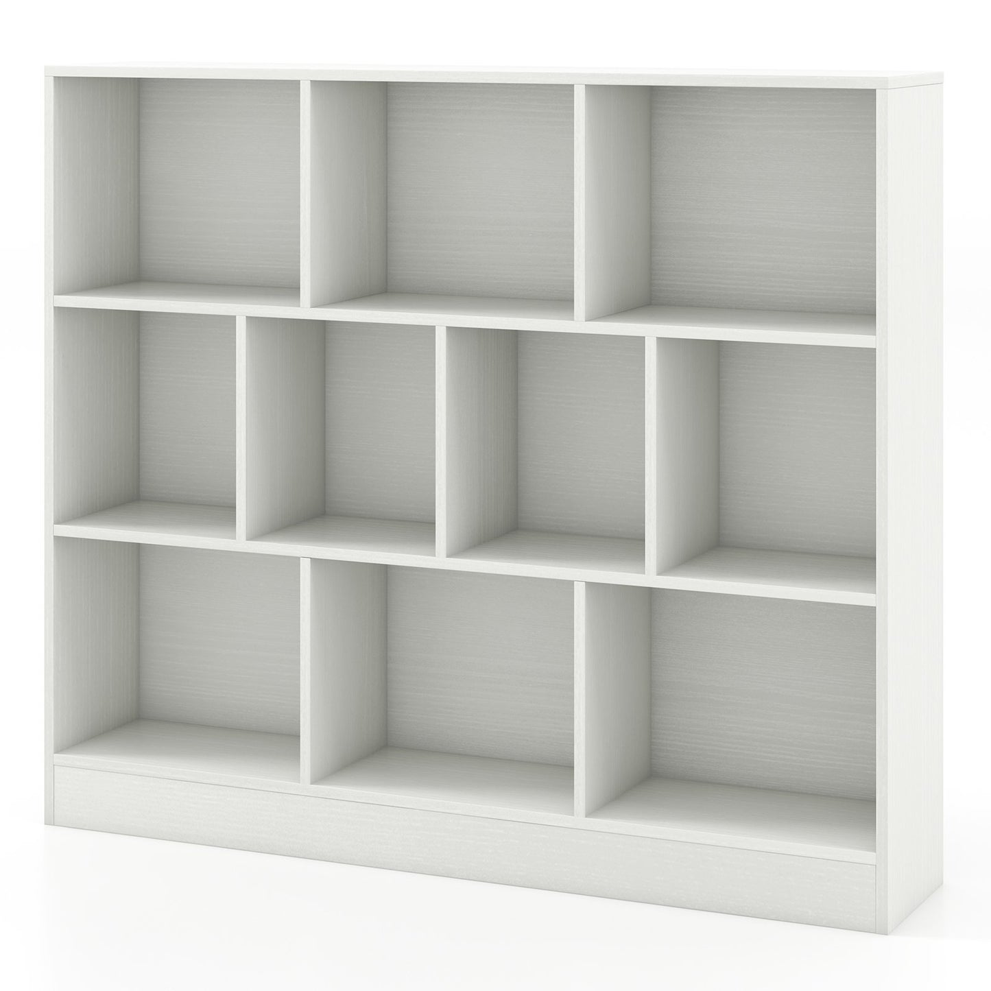 41 inches Wooden Toy Storage Organizer with 10 Cubes for Kids-Natural