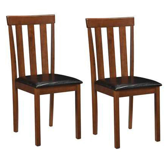 Dining Chair Set of 2 Upholstered Wooden Kitchen Chairs with Padded Seat and Rubber Wood Frame-Espresso