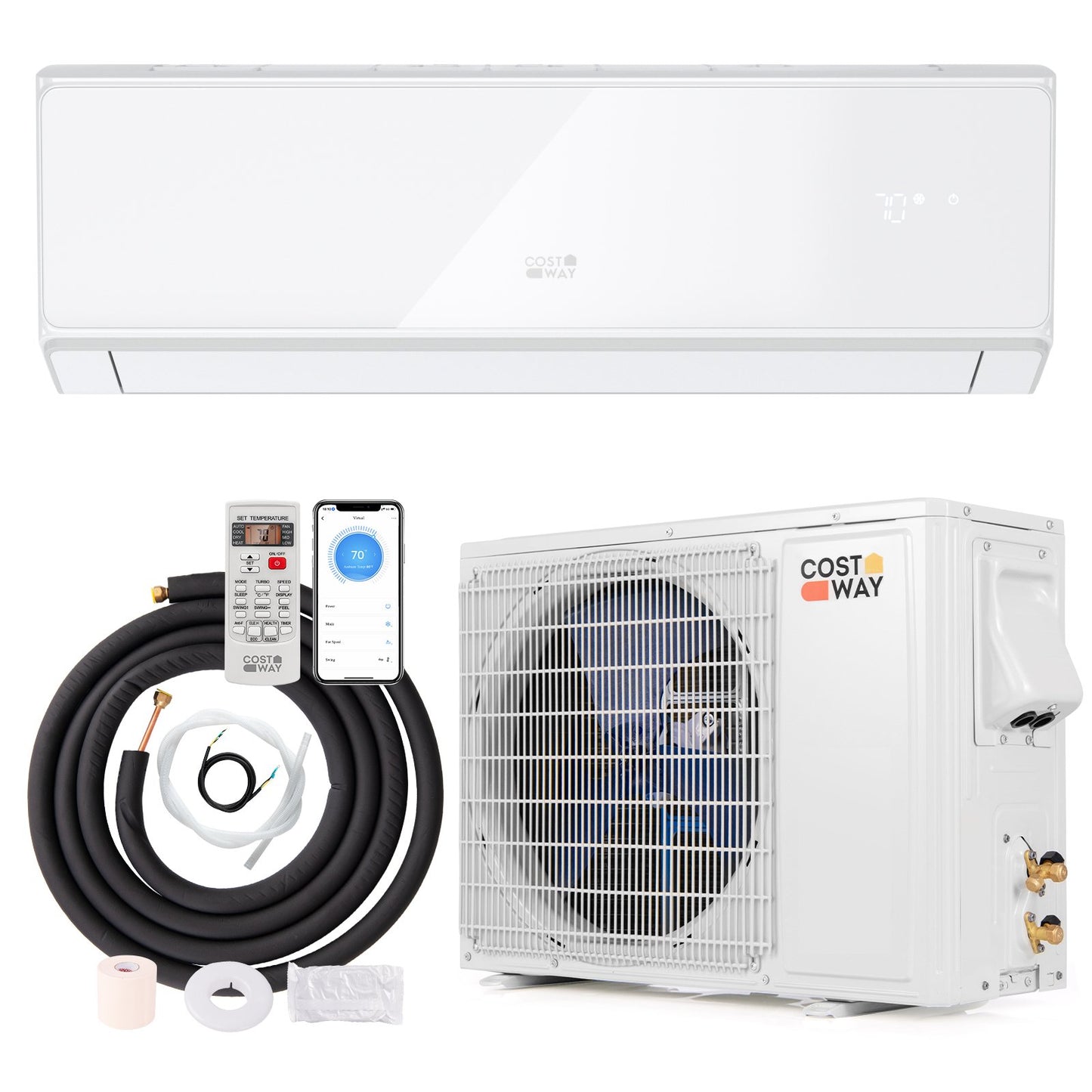 Energy Star Certified 24000 BTU 21 SEER2 208-230V Mini Split Air Conditioner and Heater White Wifi Enabled
