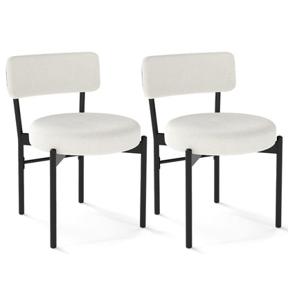 Dining Chair Set of 2 with Curved Backrest and Padded Seat-Gray