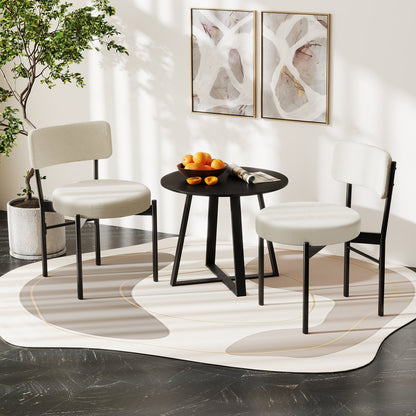 Dining Chair Set of 2 with Curved Backrest and Padded Seat-Gray