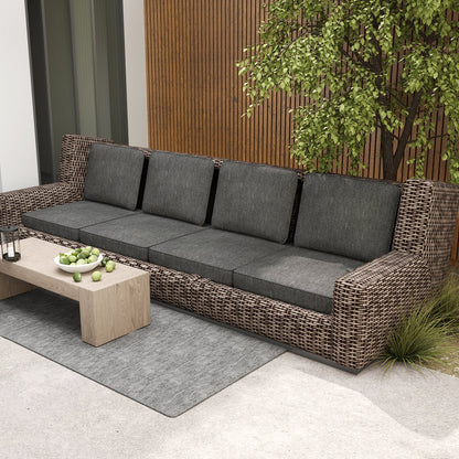 2-Pack Outdoor Patio Cushion Set with Removable Covers-Black