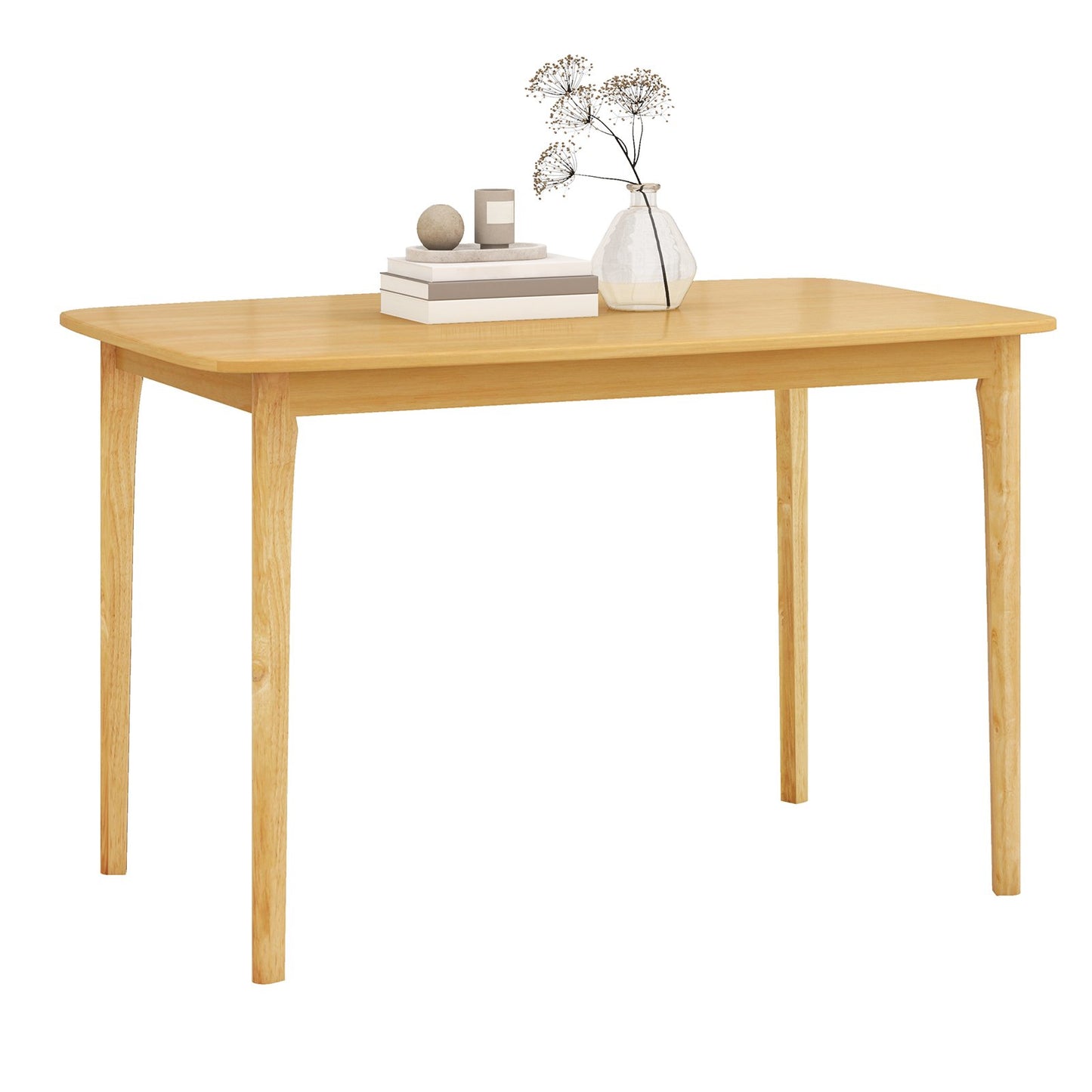 48 Inch Solid Wood Dining Table with Rubber Wood Supporting Legs for Kitchen Dining Room-Espresso