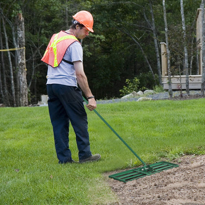 42 x 10 Inch Lawn Leveling Rake with Ergonomic Handle-Black