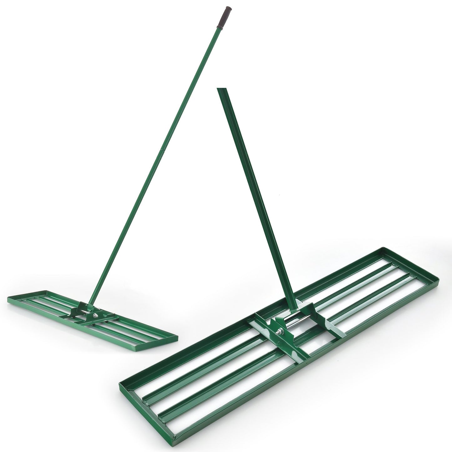 42 x 10 Inch Lawn Leveling Rake with Ergonomic Handle-Black