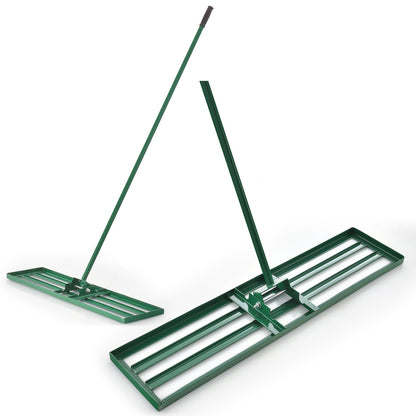 42 x 10 Inch Lawn Leveling Rake with Ergonomic Handle-Black