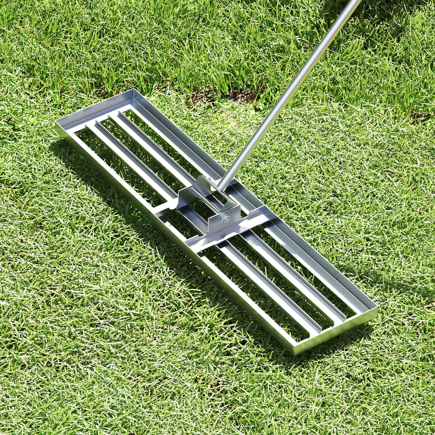 42 x 10 Inch Lawn Leveling Rake with Ergonomic Handle-Black