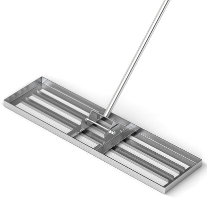 36 x 10 Inch Lawn Leveling Rake with Ergonomic Handle-Black