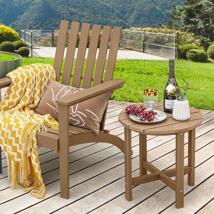 18 Inch Round Weather-Resistant Adirondack Side Table-Black