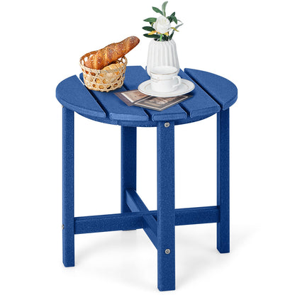 18 Inch Round Weather-Resistant Adirondack Side Table-Black