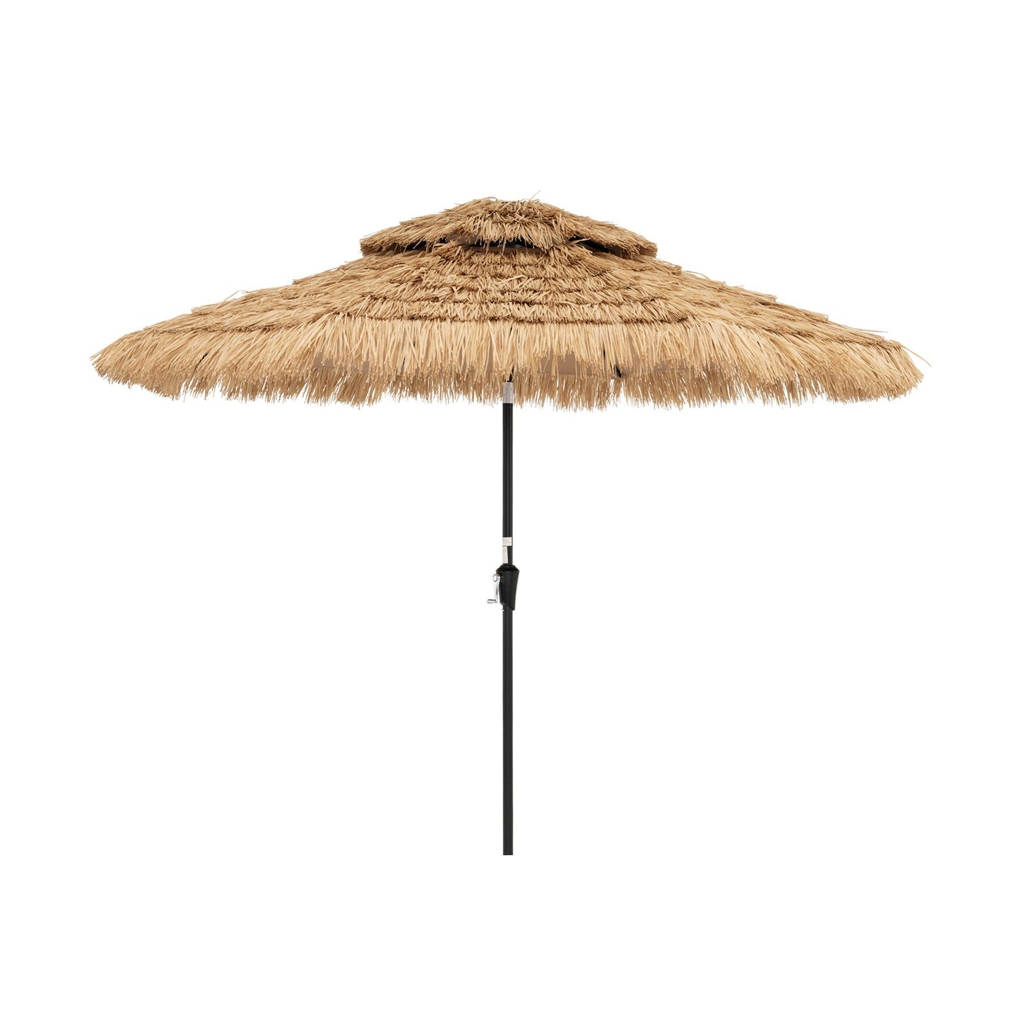 9 Feet Solar Powered Thatched Tiki Patio Umbrella with Led Lights