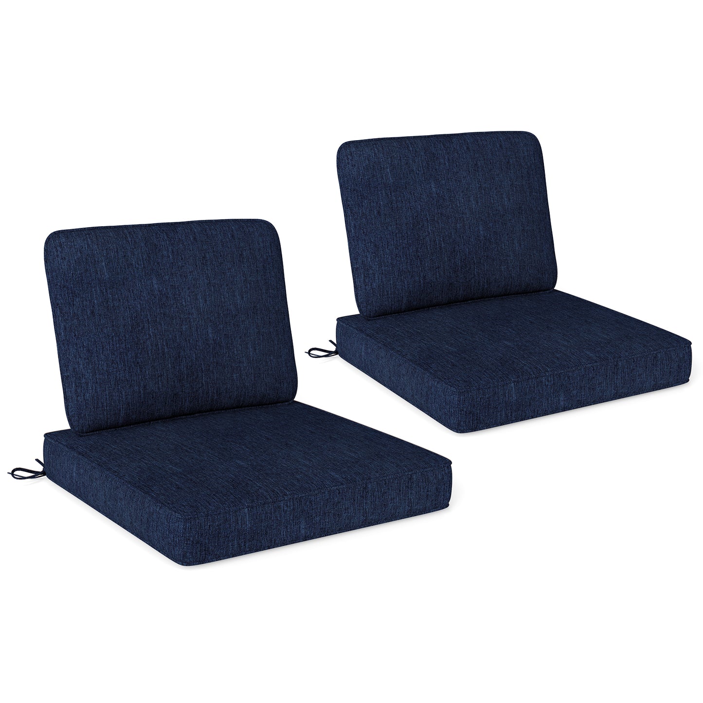 2-Pack Outdoor Patio Cushion Set with Removable Covers-Black