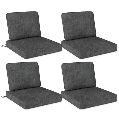 Set of 4 Outdoor Patio Cushion Set with Removable Covers-Black