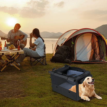 Portable Foldable Pet Carrying Bag with 2 Openings and Comfy Cushion-S
