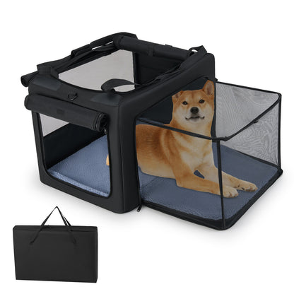 Portable Foldable Pet Carrying Bag with 2 Openings and Comfy Cushion-S