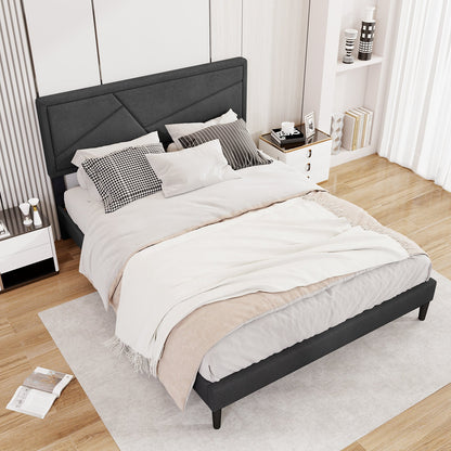 Twin/Full/Queen Size Upholstered Platform Bed Frame with High Headboard-Twin