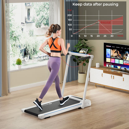 3-in-1 Folding Treadmill with Large Desk and LCD Display-Black
