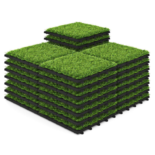 30 PCS Interlocking Artificial Grass Tiles