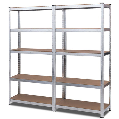 2 Pcs Storage Shelves Garage Shelving Units Tool Utility Shelves-Black