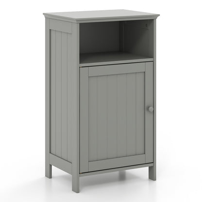 Bathroom Freestanding Floor Storage Cabinet with Adjustable Shelf-Black