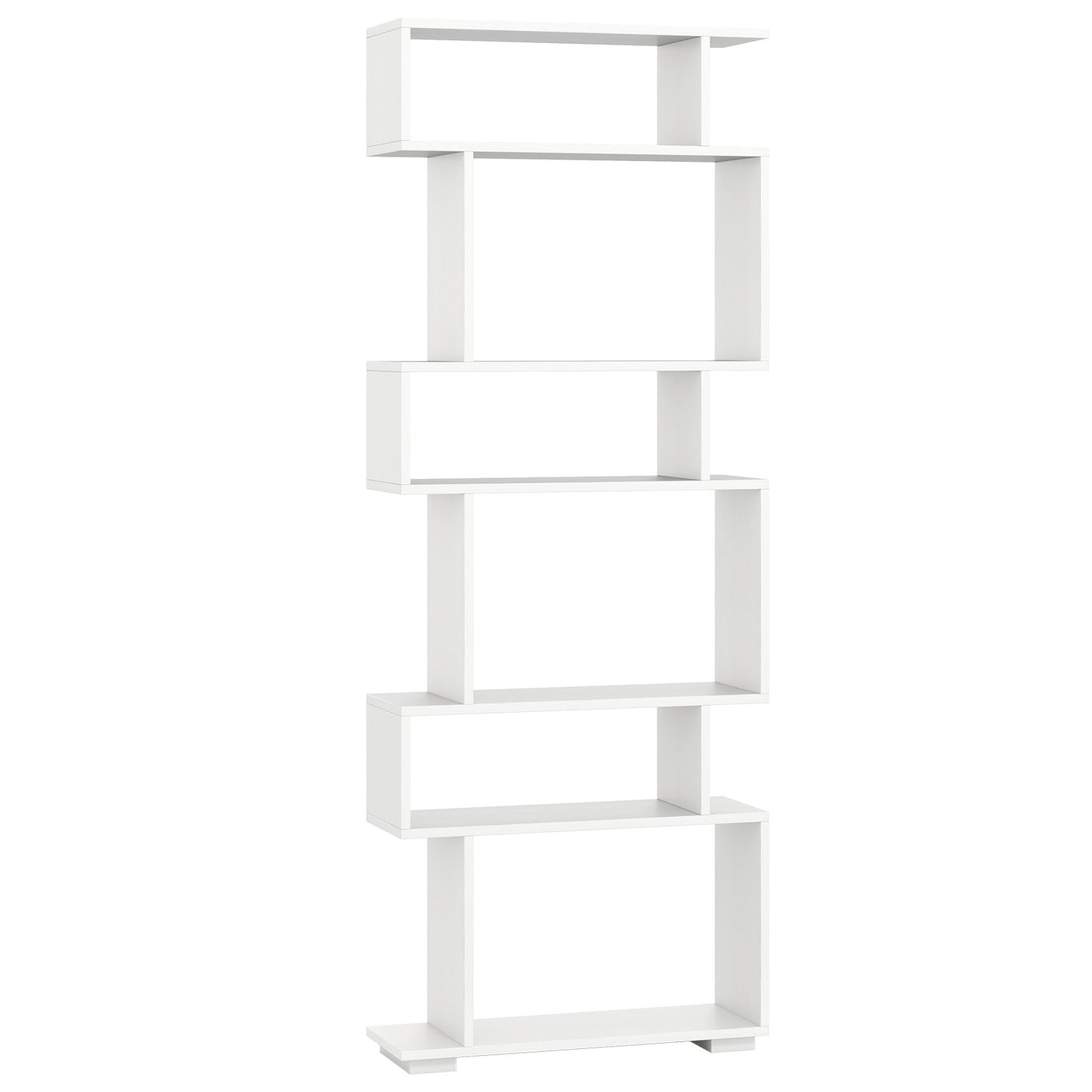6-Tier Geometric Bookshelf with 2 Anti-Tipping Kits for Home Office-Black