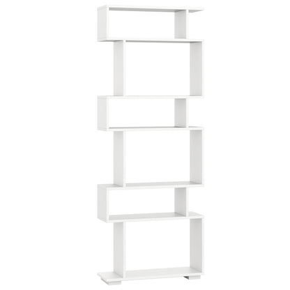 6-Tier Geometric Bookshelf with 2 Anti-Tipping Kits for Home Office-Black