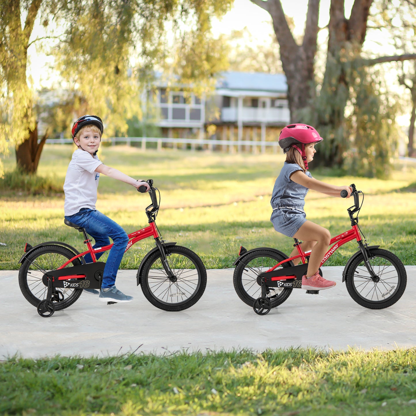16 Inch Kids Bike Adjustable Bicycle with Reflectors and Bell for 4-7 Years Old