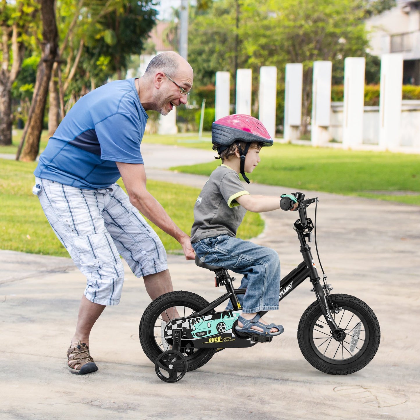 14 Inch Kids Bike Adjustable for 3-5 Years Old with Low-Step Frame
