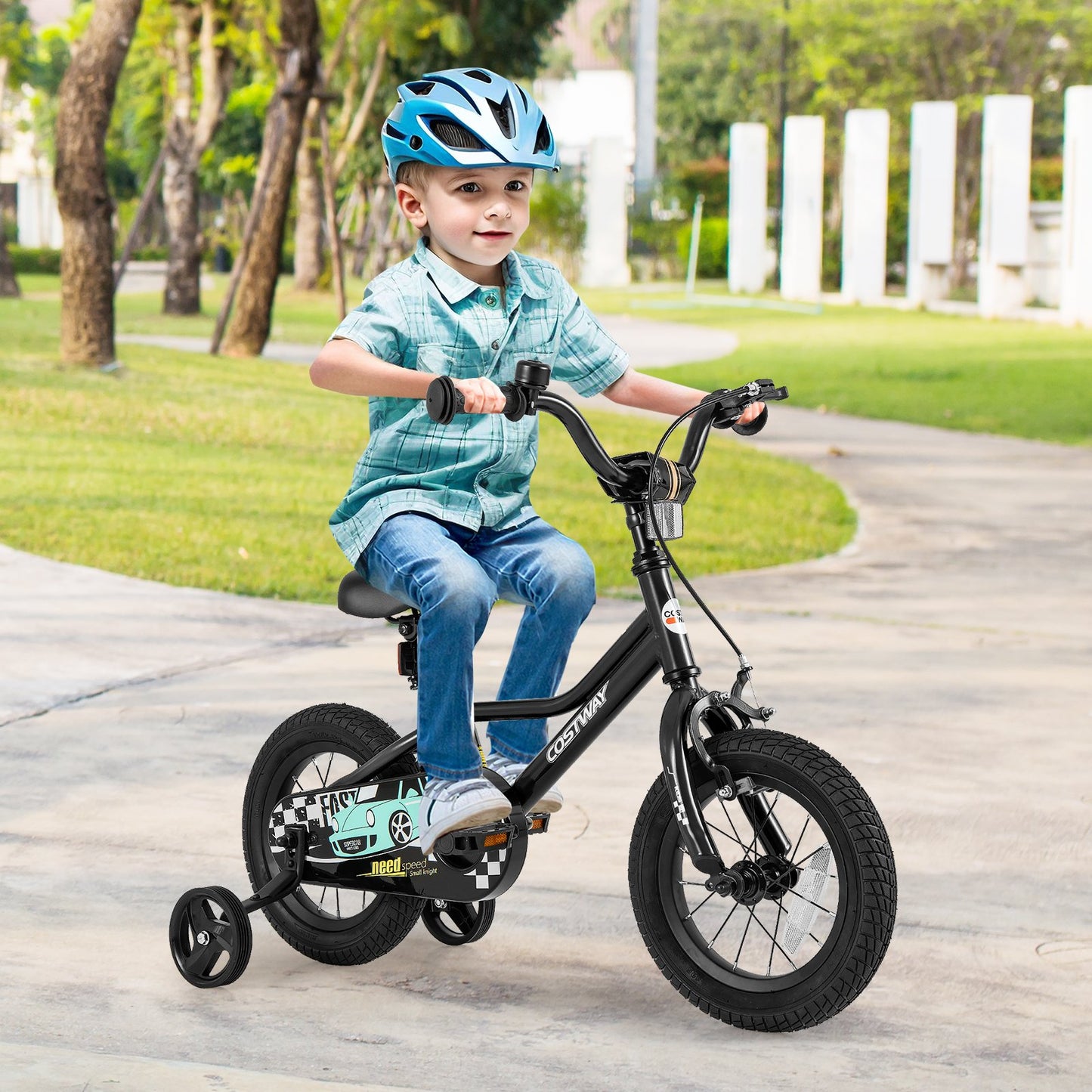 14 Inch Kids Bike Adjustable for 3-5 Years Old with Low-Step Frame