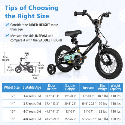 12-inch kids bike with adjustable height and low-step frame, designed for children aged 3-4 years, by Wilsons Home Store.