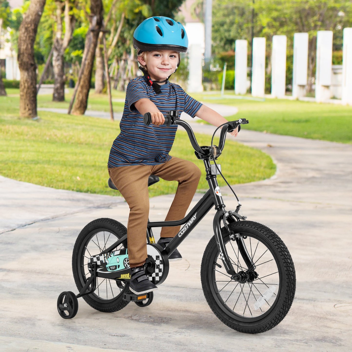 14 Inch Kids Bike Adjustable for 3-5 Years Old with Low-Step Frame