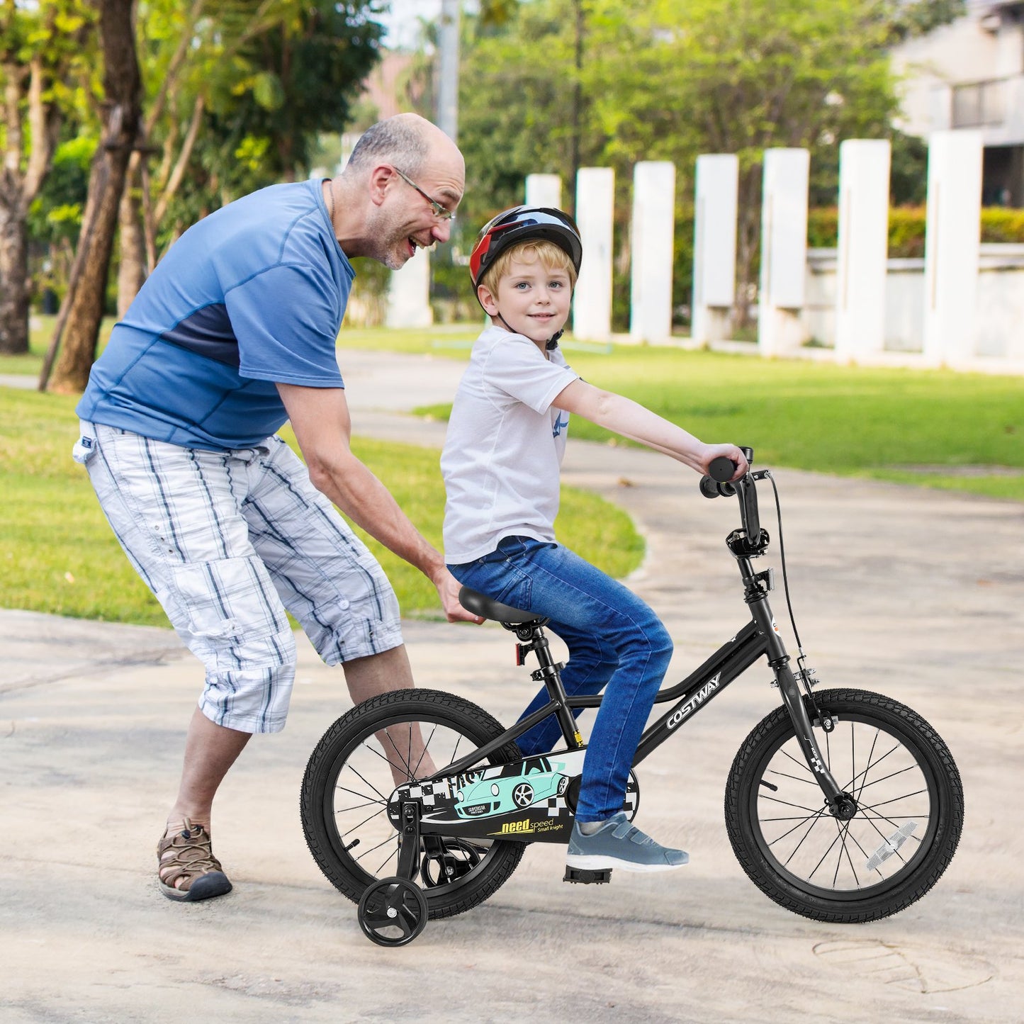 14 Inch Kids Bike Adjustable for 3-5 Years Old with Low-Step Frame
