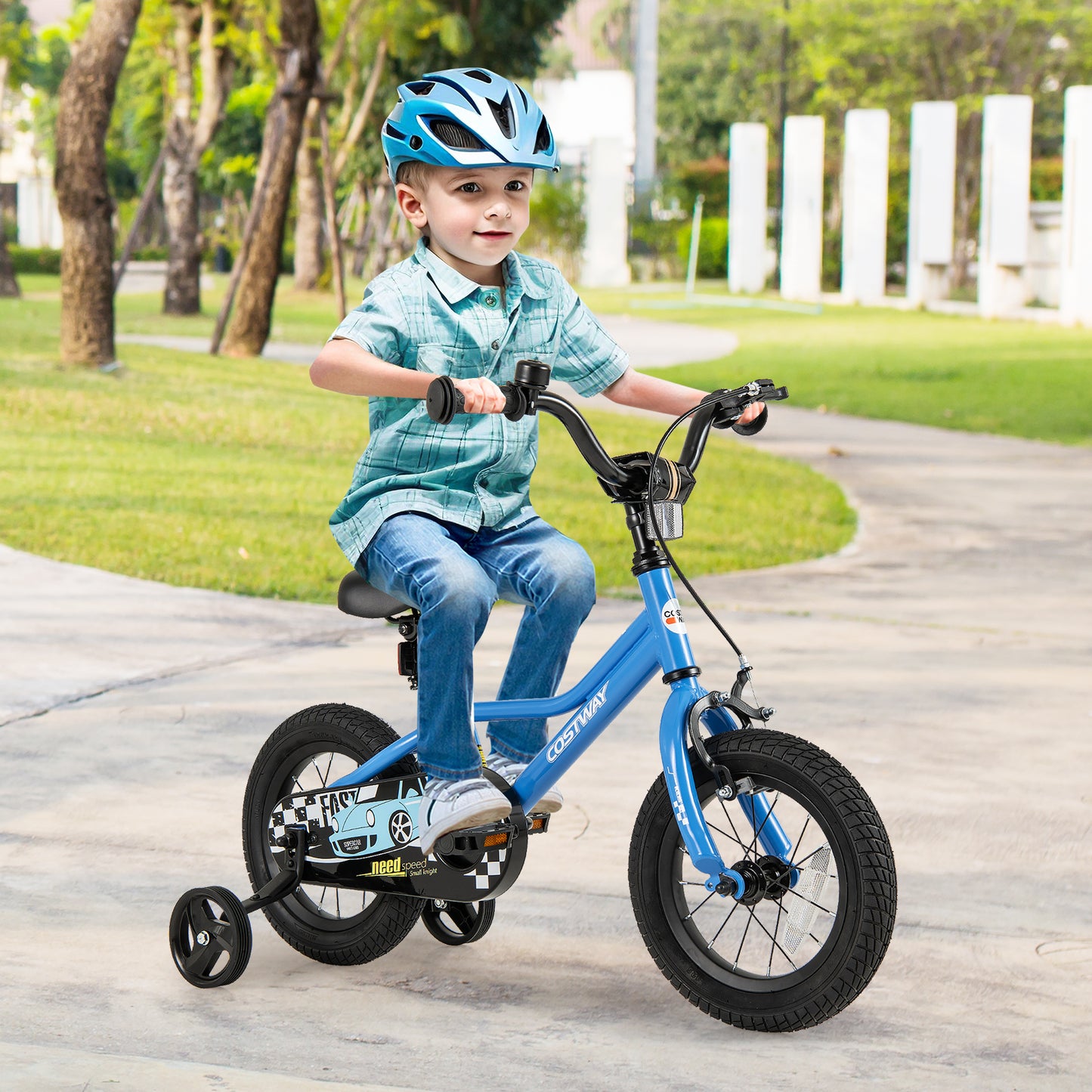 18 Inch Kids Bike with Removable Training Wheels for Aged 4-8 Years Old