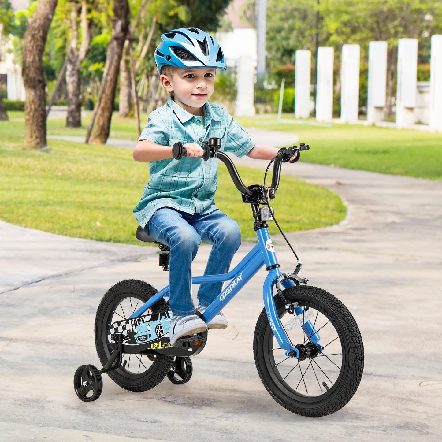 18 Inch Kids Bike with Removable Training Wheels for Aged 4-8 Years Old